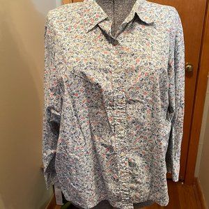 Eddie Bauer Cotton Ditsy Floral Shirt in EUC size XL
